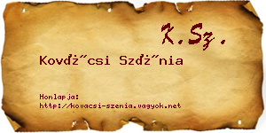 Kovácsi Szénia névjegykártya